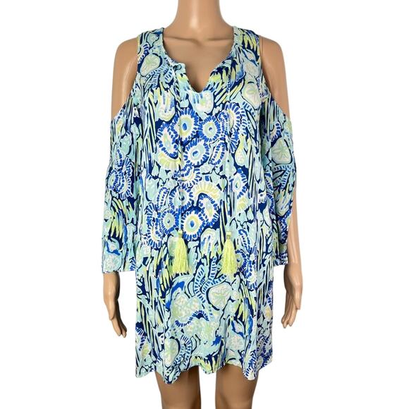 Lilly Pulitzer Benicia Cold Shoulder Lightweight Pullover/Dress Cover Up Tunic - Picture 2 of 10